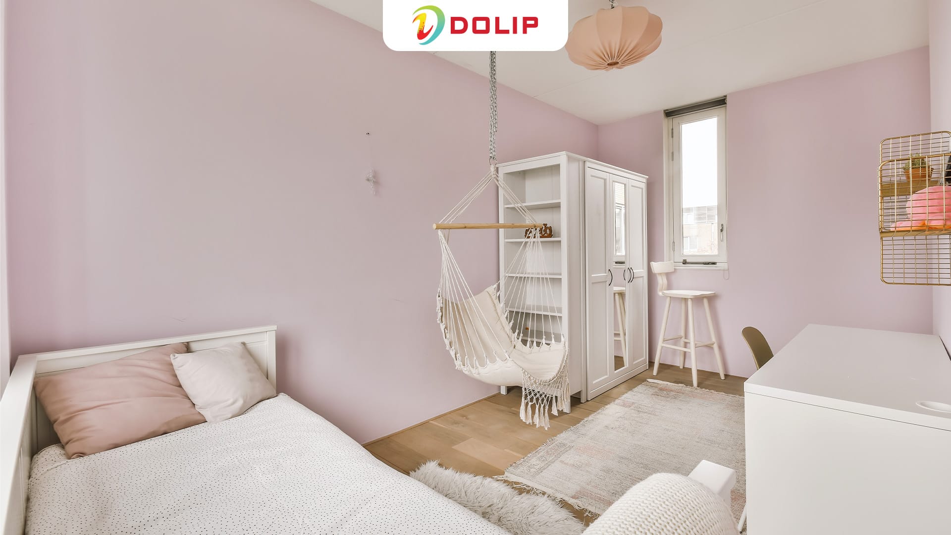 Màu hồng mang đến cho không gian cảm giác nhẹ nhàng và thư giãn