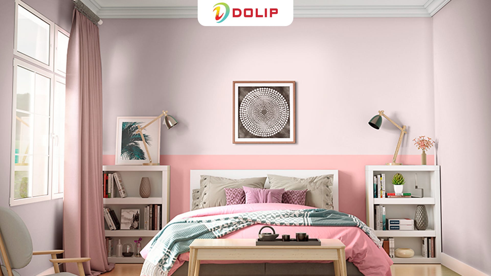 Phòng ngủ màu hồng đất nhẹ nhàng - AP142-6