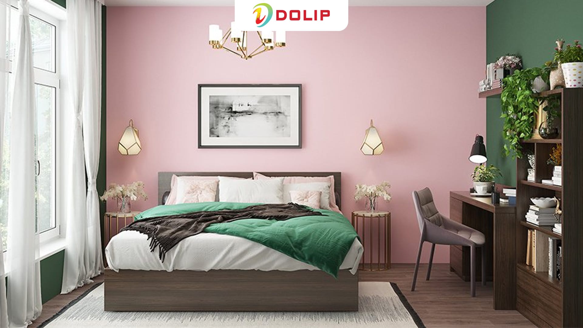 Màu hồng đất kết hợp cùng nền gạch giả gỗ cho không gian ấm áp - 139-3