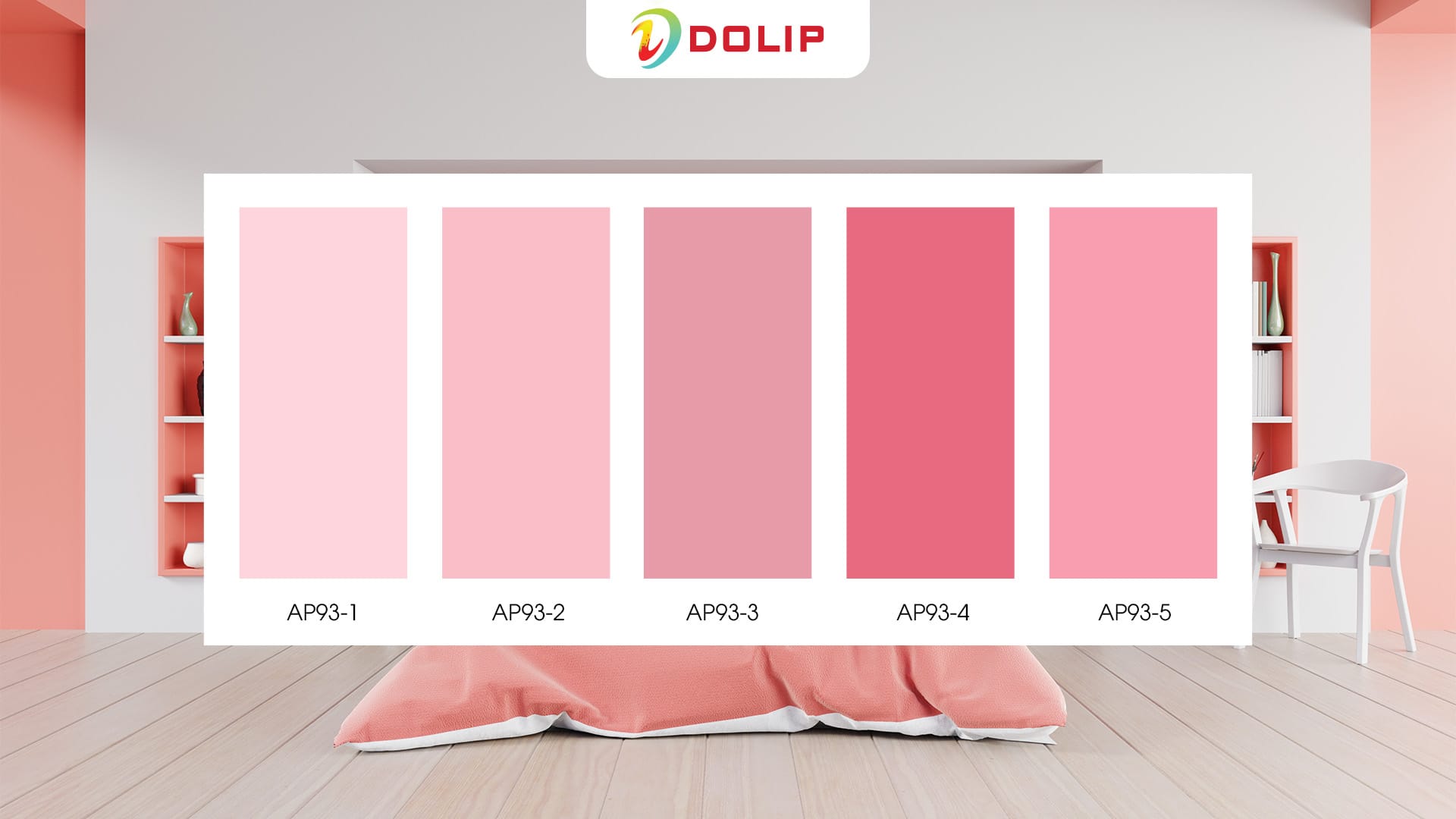 Bảng màu sơn phòng ngủ màu hồng - Brief: Link