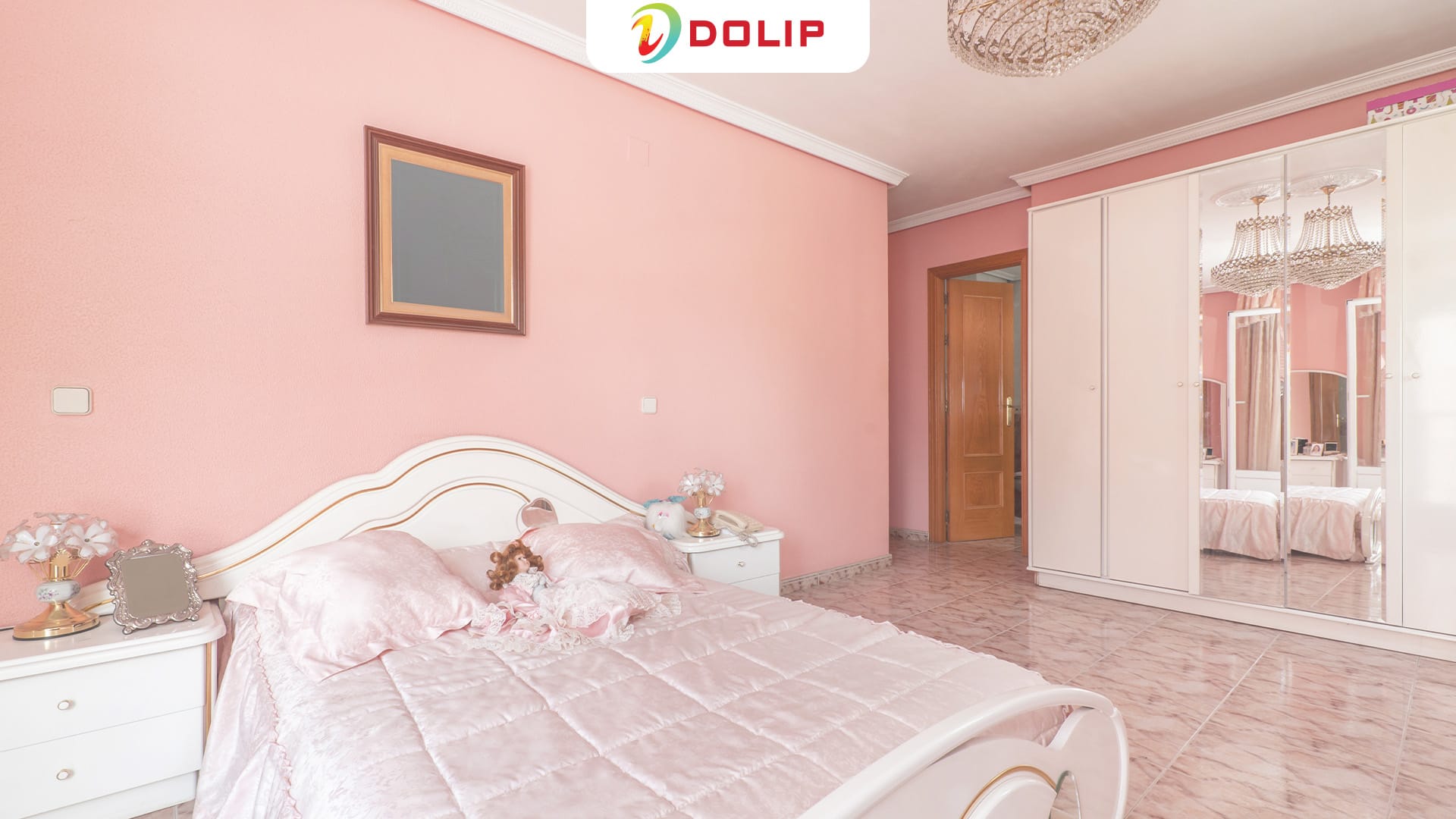 Phòng ngủ màu hồng pastel kết hợp với sắc trắng thanh lịch - AP92 - 1 + DL - 1