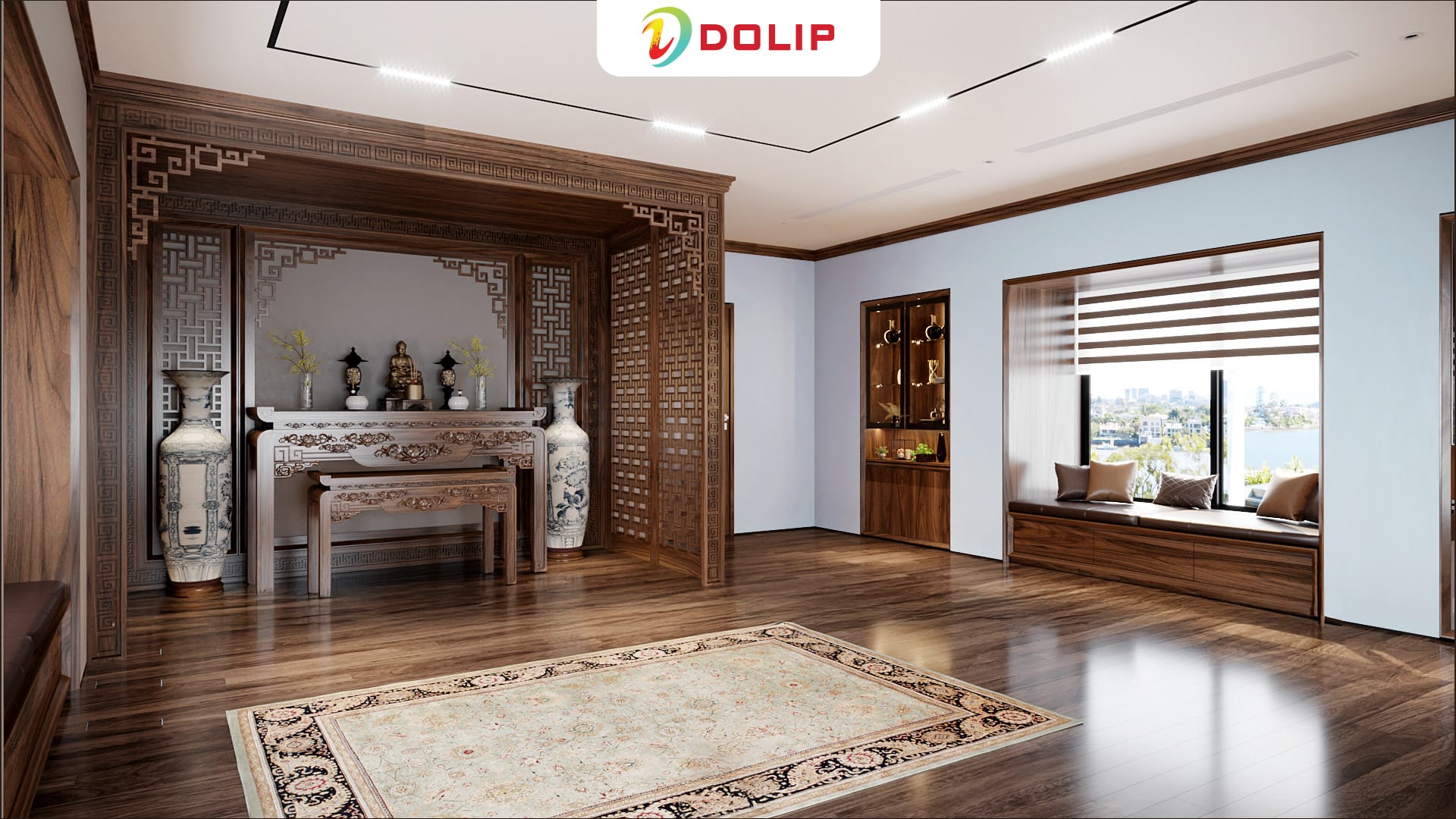 Top 30 màu sơn phòng thờ phong thủy đẹp trang nghiêm 13 Màu sơn phòng thờ dành cho người mệnh Thủy - AP125-1