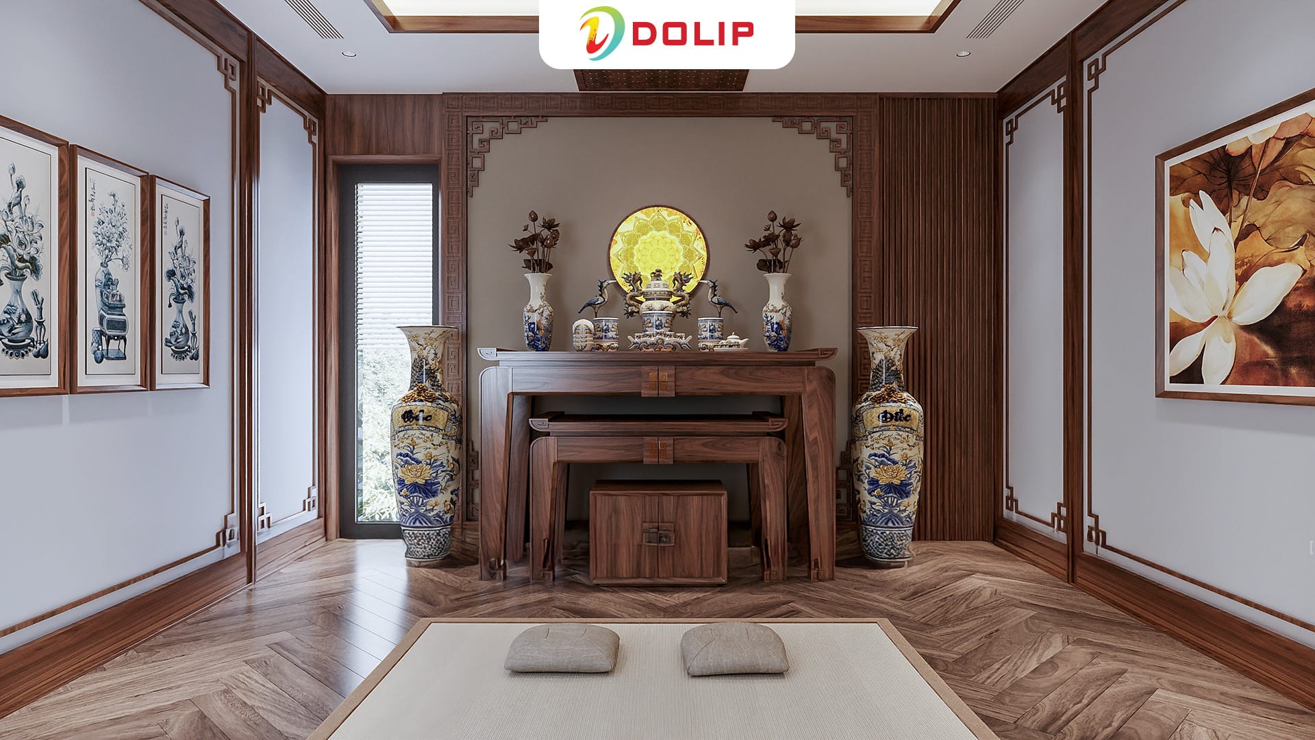 Top 30 màu sơn phòng thờ phong thủy đẹp trang nghiêm 15 Chọn màu sơn phòng thờ phù hợp với người mạng Thủy - AP128-1