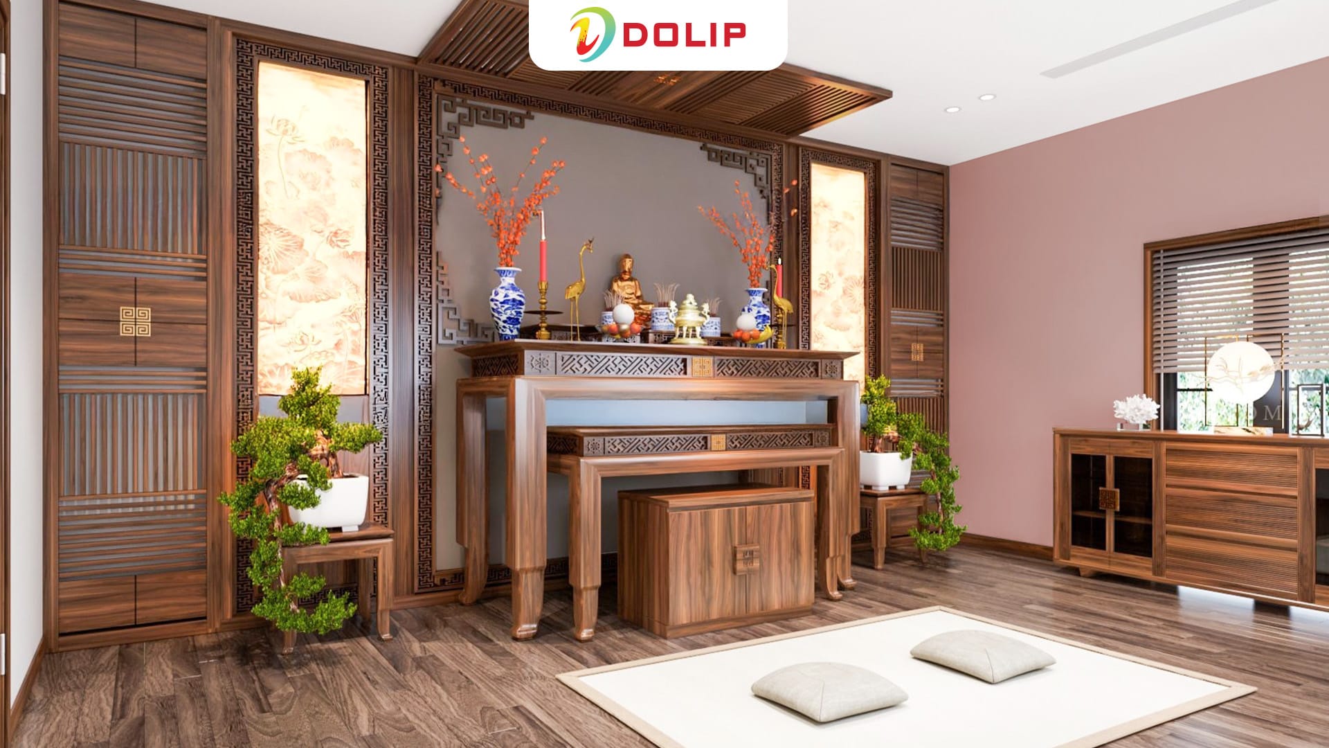 Top 30 màu sơn phòng thờ phong thủy đẹp trang nghiêm 17 Màu sơn phòng thờ hợp với người mệnh Hỏa - AP143-2
