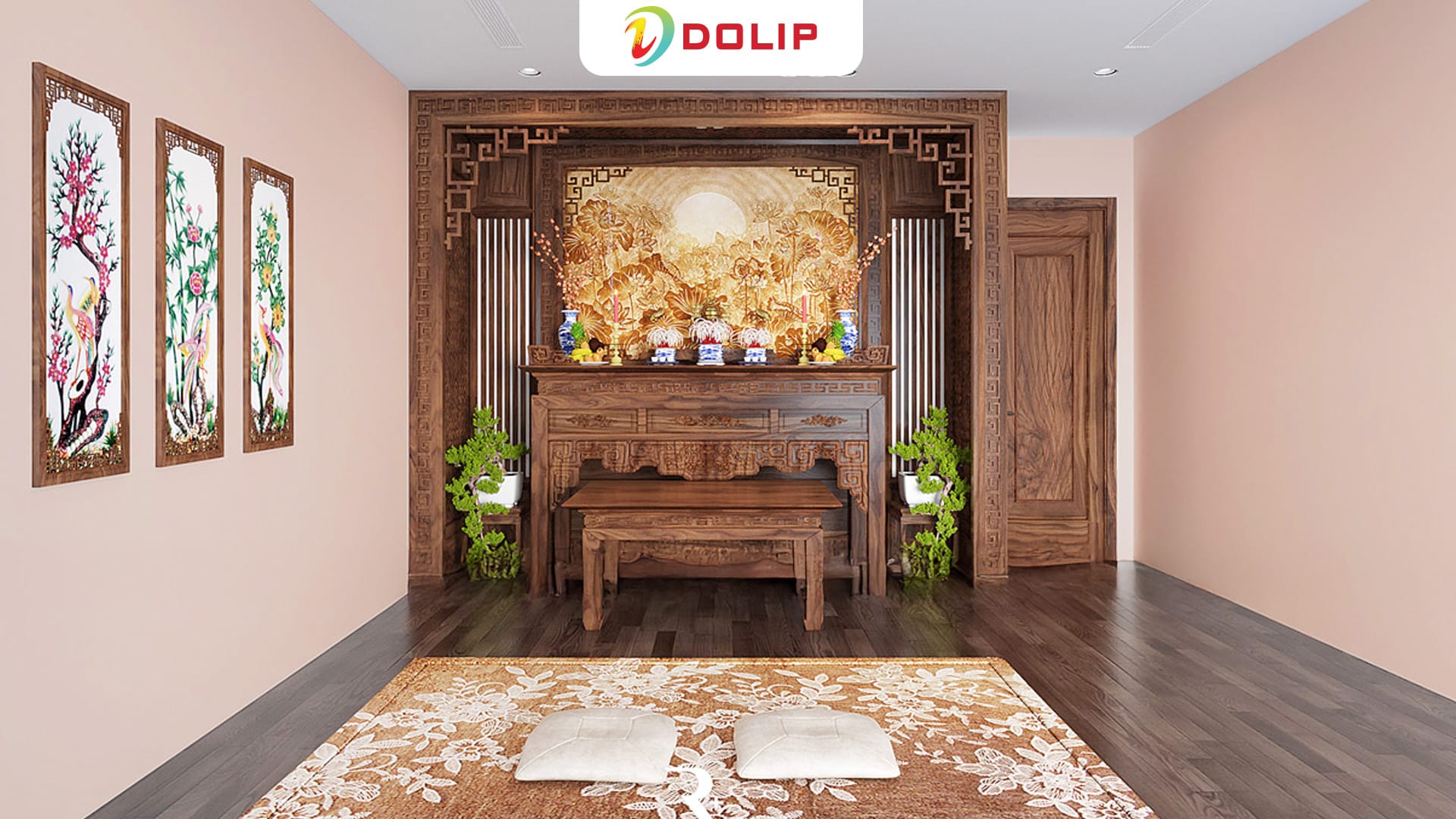 Top 30 màu sơn phòng thờ phong thủy đẹp trang nghiêm 18 Chọn màu sơn phòng thờ phù hợp với người mạng Hỏa - AP147-2
