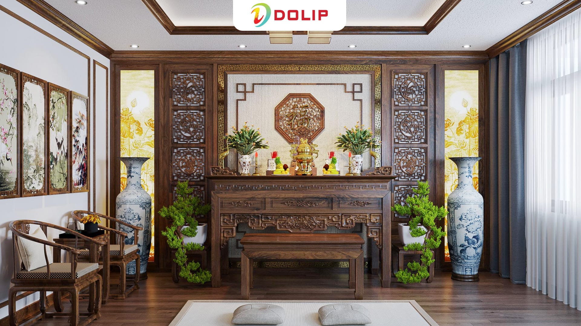 Top 30 màu sơn phòng thờ phong thủy đẹp trang nghiêm 3 Chọn màu sơn phòng thờ phù hợp sẽ tăng cường năng lượng tốt, đẩy lùi tà khí