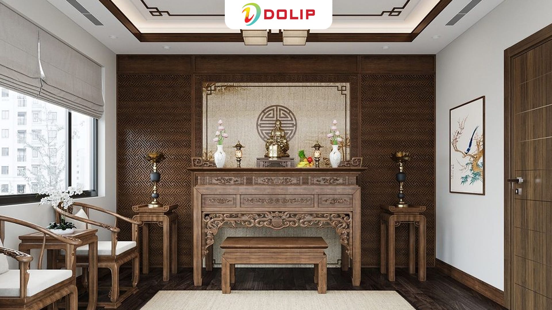 Top 30 màu sơn phòng thờ phong thủy đẹp trang nghiêm 25 Cân nhắc yếu tố phong thủy hợp mệnh gia chủ khi sơn tường phòng thờ