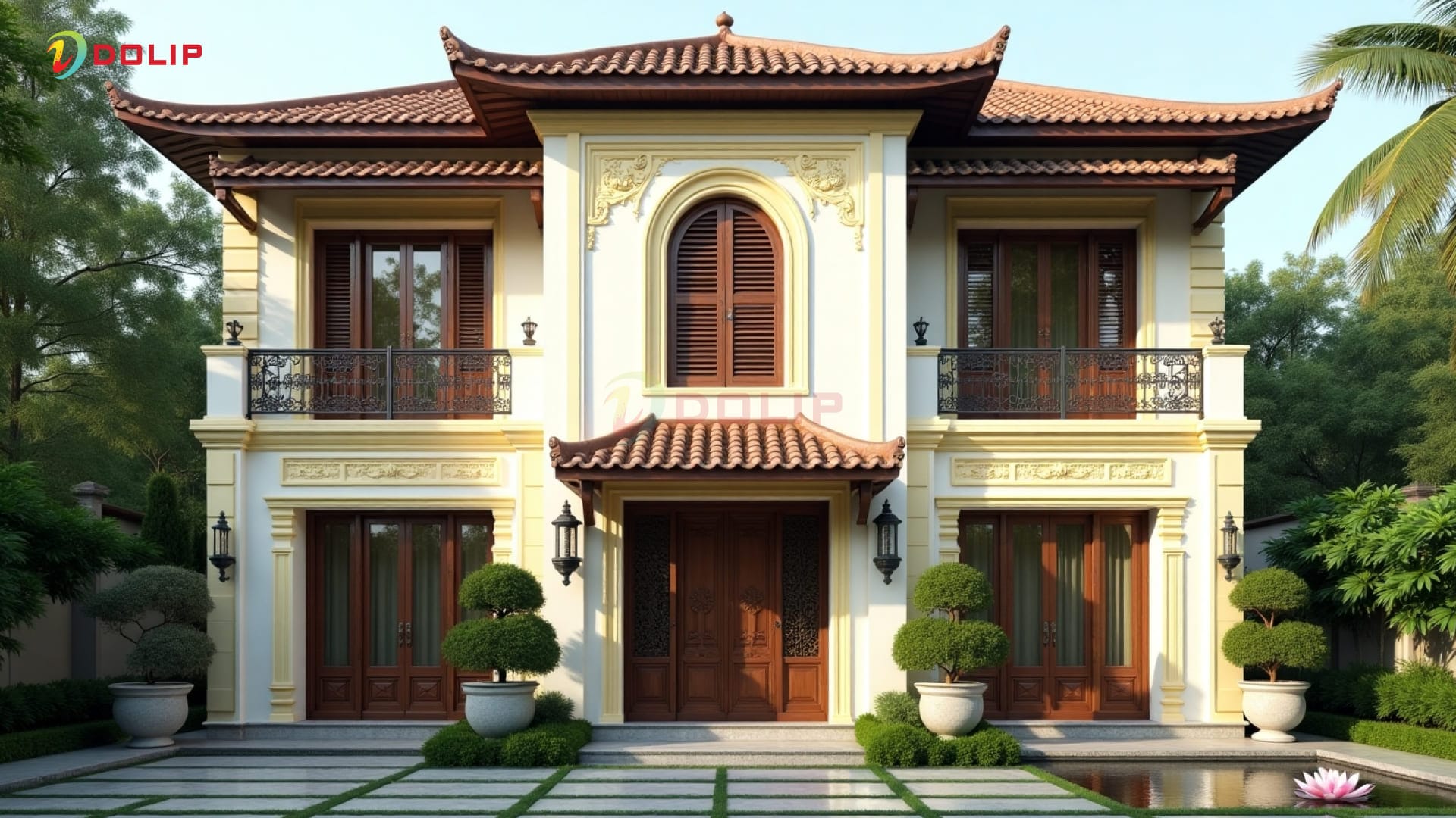 Cách phối màu sơn biệt thự cổ điển - AP3-2