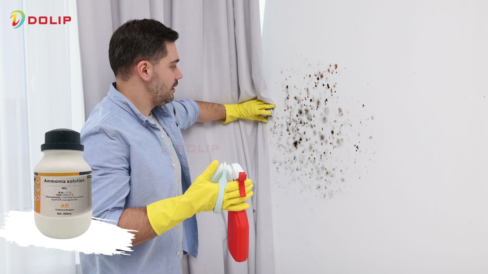 15+ Cách tẩy mốc sơn tường nhà hiệu quả - an toàn - đơn giản có thể thực hiện tại nhà 13 Cách tẩy mốc sơn tường nhà - Dung dịch amoniac