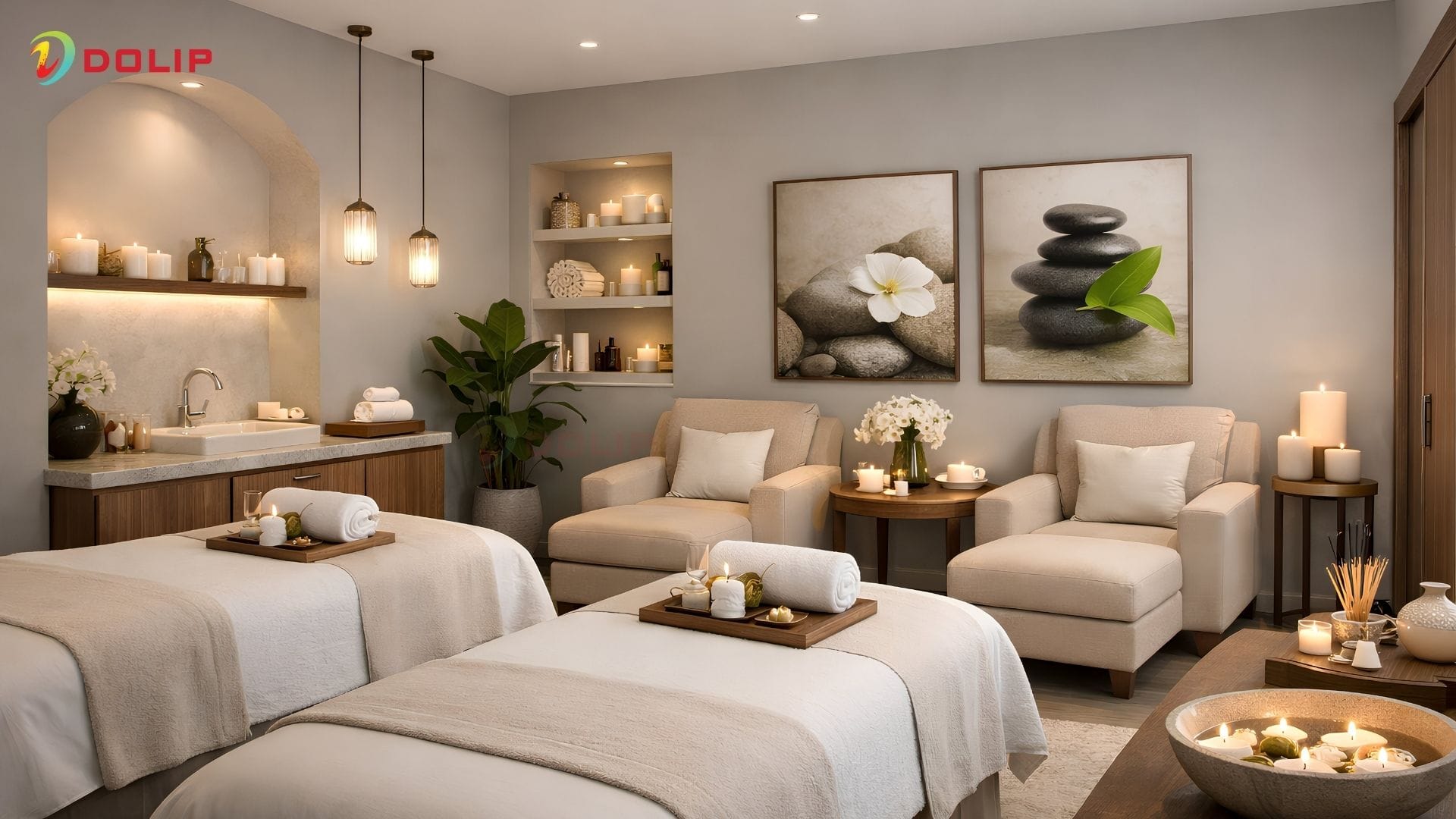 Không gian spa sang trọng với màu sơn xám ghi hiện đại - AP48-2(S)