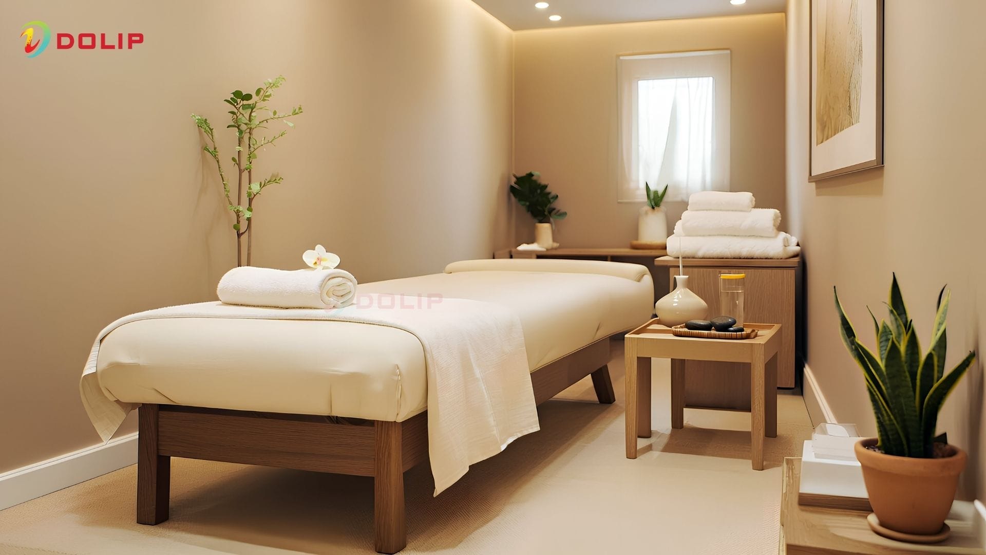 Mẫu spa phong cách Wabi Sabi với tường màu be cát - AP34-2(S)