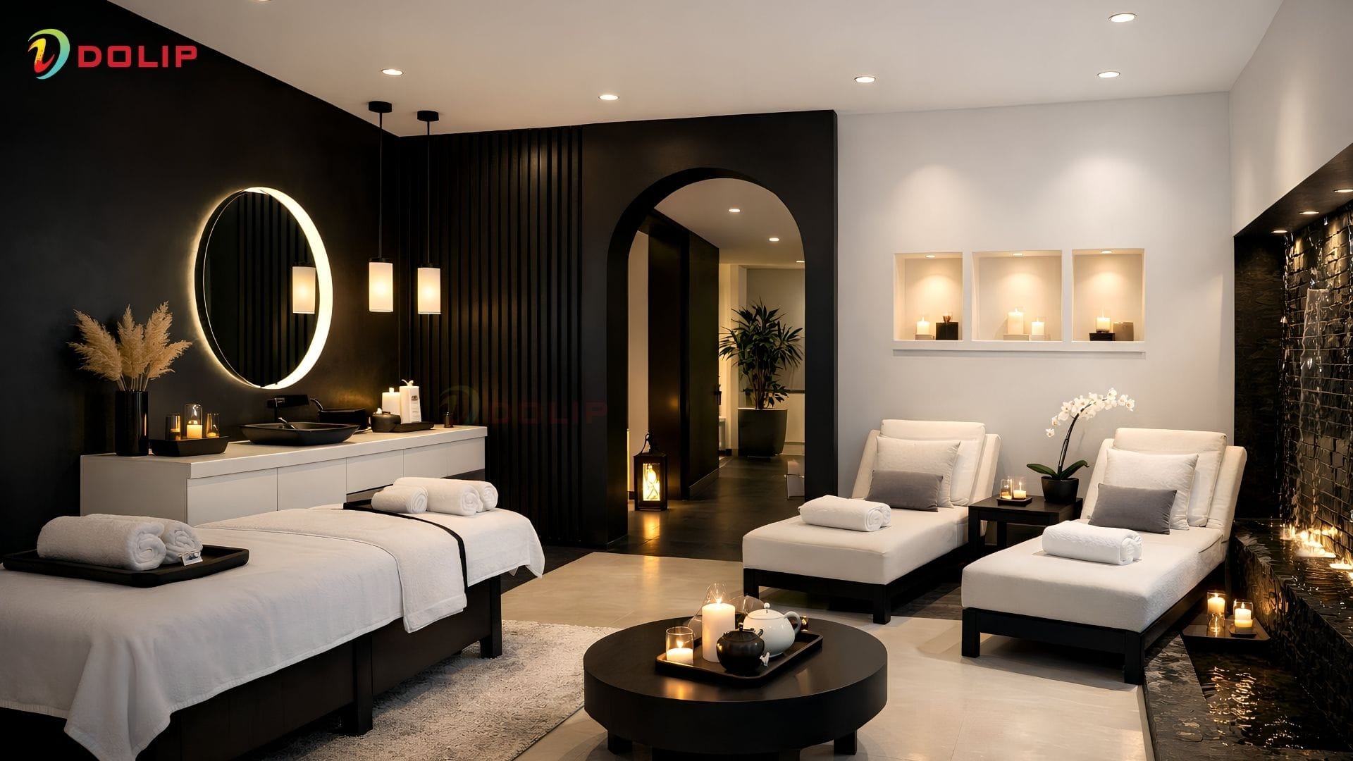 Phối cảnh spa tông màu đen trắng hiện đại cá tính - DL-2(S)