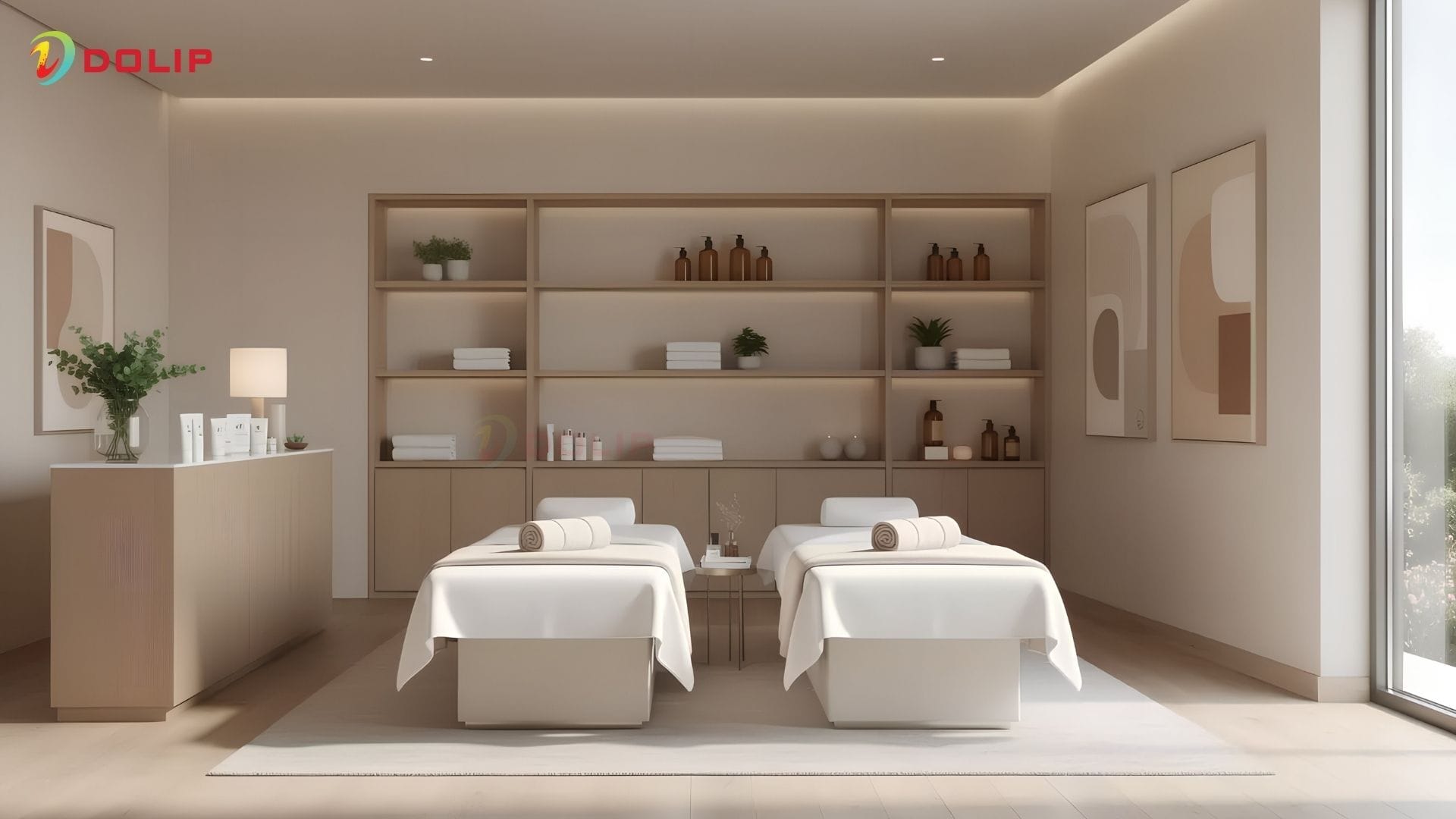 Sơn tường spa màu be sữa tạo cảm giác ngọt ngào ấm áp - AP35-6(S)