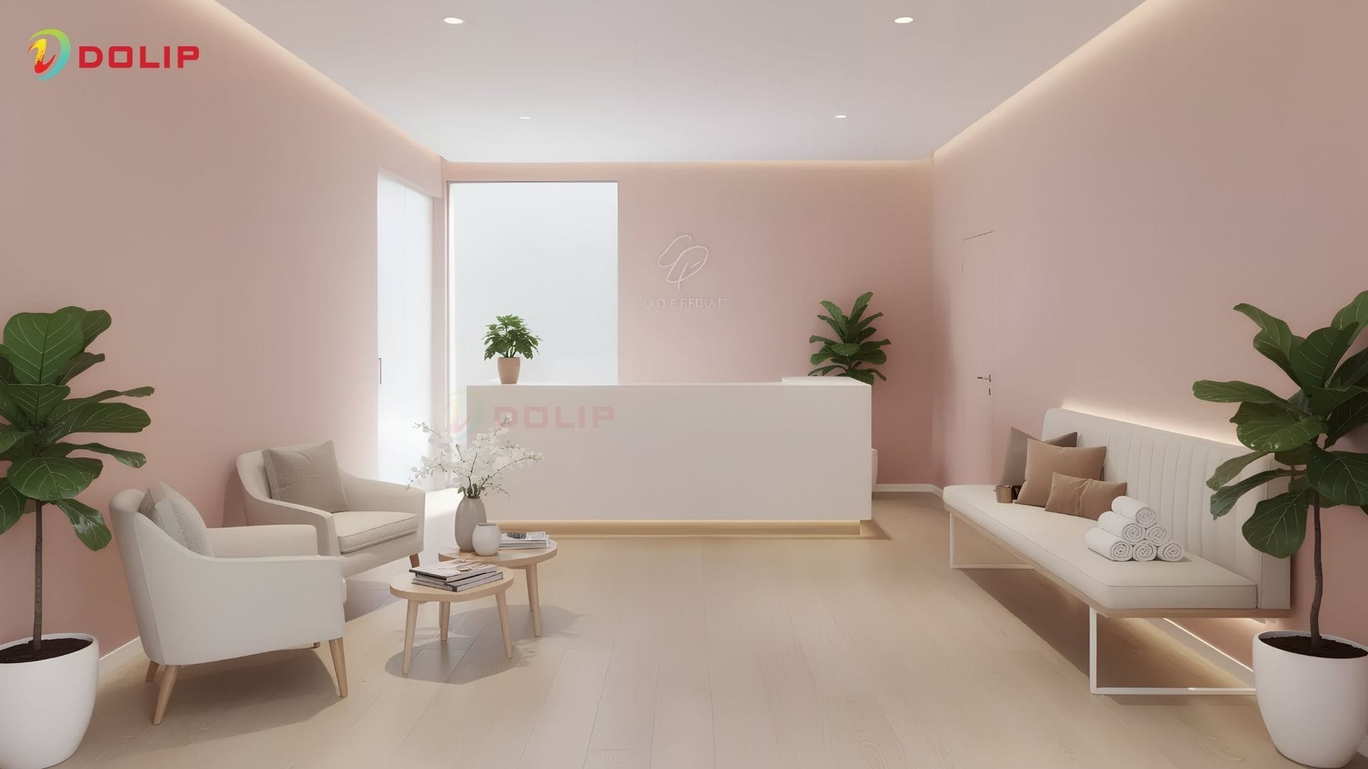 Thiết kế spa ngọt ngào với tông màu hồng pastel - AP142-1(S)